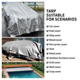 TARPAL Small Tarps 4x6 Feet(2-Pack) Heavy Duty Tarp 10.5Mil Multipurpose Protective Cover Waterproof,Snow or UV Protection,Durable Reinforced Edges,Silver/Black