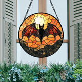 AMDERVEN Stained Glass Window Hanging, Black Bat Sun Catcher for Door Home Decor Animal Suncatcher Christmas Mother's Day Birthday Gifts for Women Men Mom and Nana 7.8 in