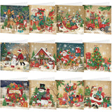 Saillong 12 Pack Vintage Christmas Diamond Painting Greeting Card Kits DIY Retro Christmas Diamond Art Cards with Envelopes Xmas 5D Rhinestones Painting for Adults DIY Craft Family Friend Xmas Gifts