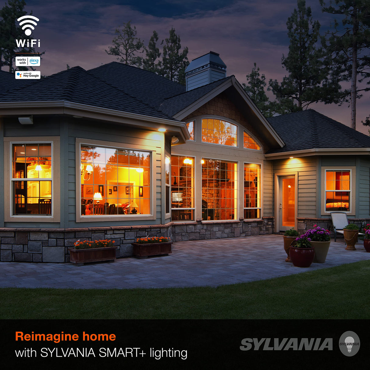 SYLVANIA Wifi LED Smart Light Bulb, A19, 60W, Soft White, Compatible with Alexa and Google Home Only - 4 Pack (75672)