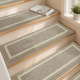 COSY HOMEER Soft Stair Treads 15pcs Non-Slip Carpet Mat 28inX9in Indoor Stair Runners for Wooden Steps,Stair Rugs for Kids and Dogs, 100% Polyester TPE Backing Beige