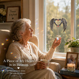 Sun Catcher Memorial Gifts A Piece of My Heart is in Heaven,Heavenly Wings Sympathy Gift for Loss of Loved One, Crystal Suncatcher for Windows, Bereavement & Grief Gift for Women, Remembrance Decor