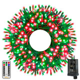 Ollny Christmas Lights, 500LED 164FT Long Christmas Tree Lights with 8 Modes Remote Timer IP44 Waterproof, Outdoor Christmas Lights for Tree House Yard Outside Xmas Decorations (Red+Green)
