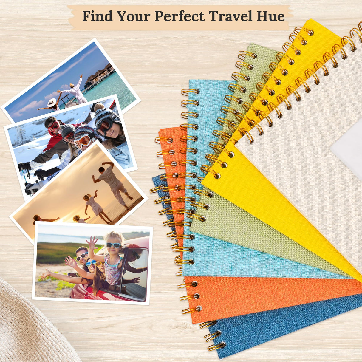 Hiwhy Scrapbook Photo Album Linen Cover, 10 x 10 Inch Hardcover Kraft White Pages Memory Book, for Travel Wedding Guest Book Christmas Baby Shower (40 Sheets/ 80 Pages,Beige)