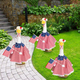 JcHrmers Patriotic Porch Goose Outfits 4th of July Goose Outfit Fits 23" Cement Plastic Goose Statue for Independence Day USA 250th Anniversary Outdoor Lawn Garden Yard Patio Decoration (Style 1)