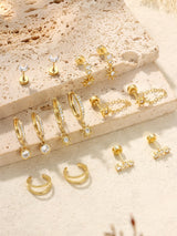 Flat Back Cartilage Earrings for Women Trendy Dainty CZ Flatback Studs