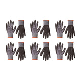 Amazon Basics Micro-Foam Nitrile Coated Safety Work Gloves, Nylon Liner Fiber, Touch Screen Compatible, Grey, Size 9, Large, 6-Pack