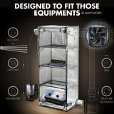Mushroom Grow Tent with 6500K LED Light & Timer, 4-Tier Shelves