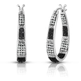 Savlano 14K Gold Plated Inside Out Crystal Hoop Earrings - Oval Shape Earrings for Women Comes with Gift Box