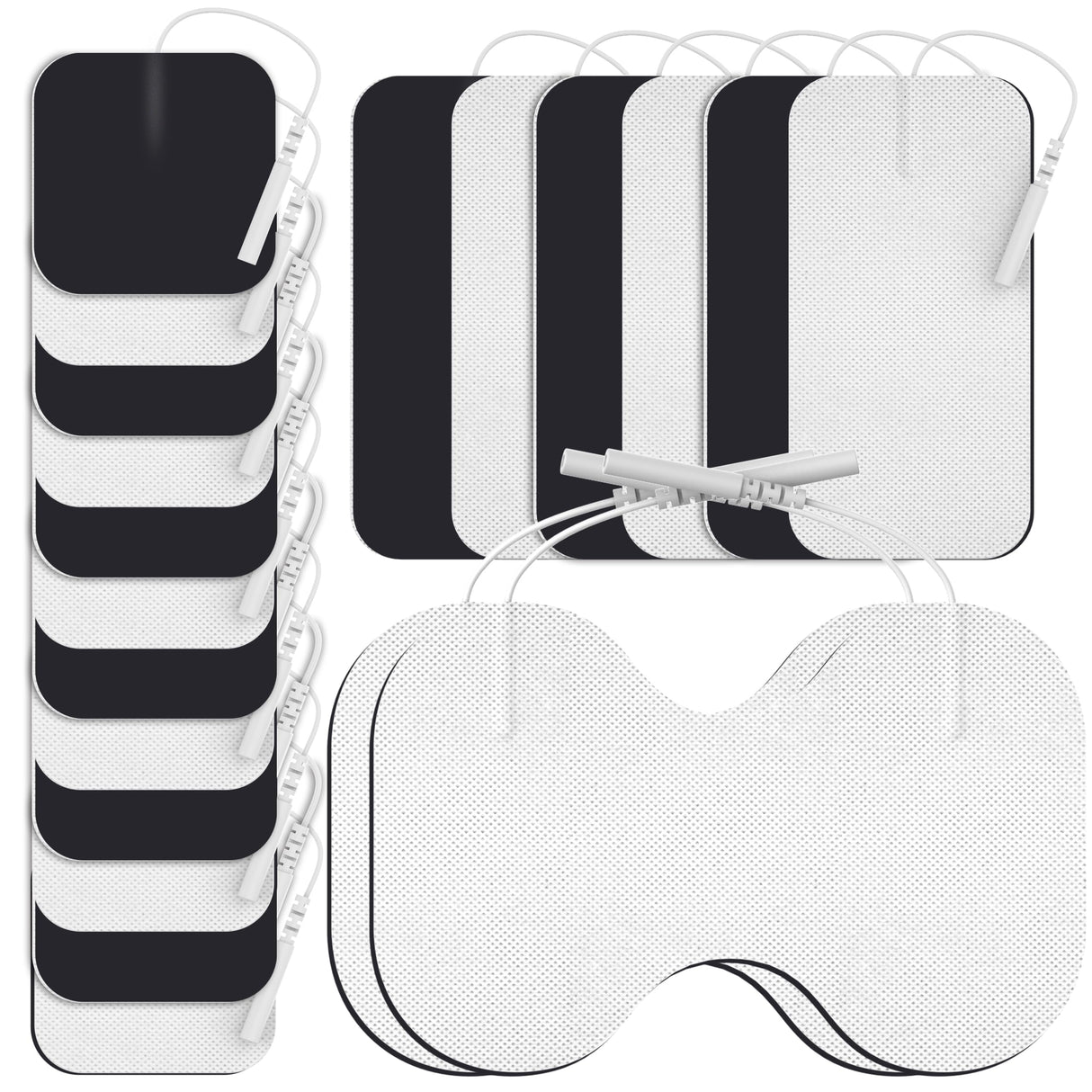 DOMAS TENS Unit Electrode Pads (XL) - 4x6 Inch for Back Pain Relief- Compatible with TENS 7000 and Other 2mm Pin Units - Reusable & Latex-Free