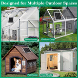 SHENVITASO Solar Powered Exhaust Fan with Battery, 25W Solar Panel Dual 5.5 Inch Fans, 450 CFM IPX7 Waterproof Solar Ventilation Fan Kit for Chicken Coop, Greenhouse, Shed, Garage, Dog House