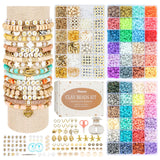 Pizooro Clay Beads 3 Boxes 10500pcs Bracelet Making Kit Friendship Bracelet