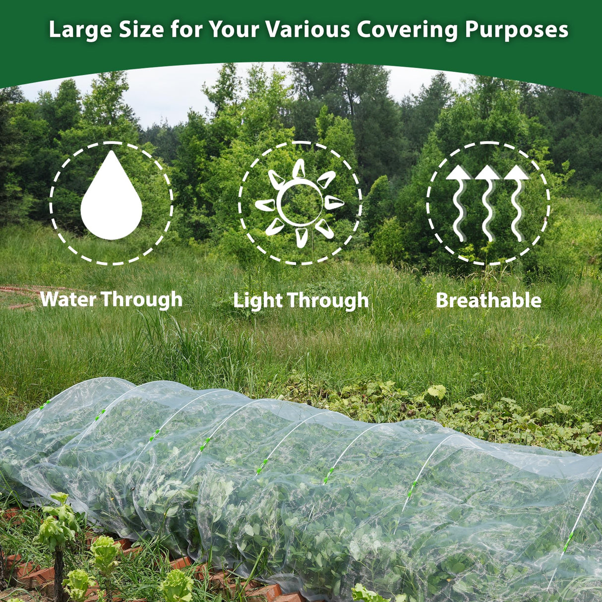 10 * 33FT Ultra Fine Garden Mesh Netting Pest Barrier, White Plant Covers for Outdoor Patio Greenhouse Crop Vegetables Fruit Flower Garden Protection, Row Covers Fabric Screen Insect Bug Bird Netting