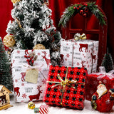 WRAPAHOLIC 30 Inch Christmas Wrapping Paper Roll - Jumbo Roll Rustic Holiday Woodland Scenes - Snowflake, Plaid, Reindeer - 4 Rolls - 30 Inch x 120 Inch Per Roll
