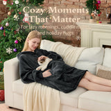 Krifey Wearable Blanket Hoodie, Oversized Sherpa Hooded as Birthday Gifts Christmas Gifts for Mom Women Girlfriend Men, Cozy Sweatshirt with Giant Pocket