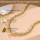 CHESKY 14K Gold Plated Chunky Paperclip Necklace