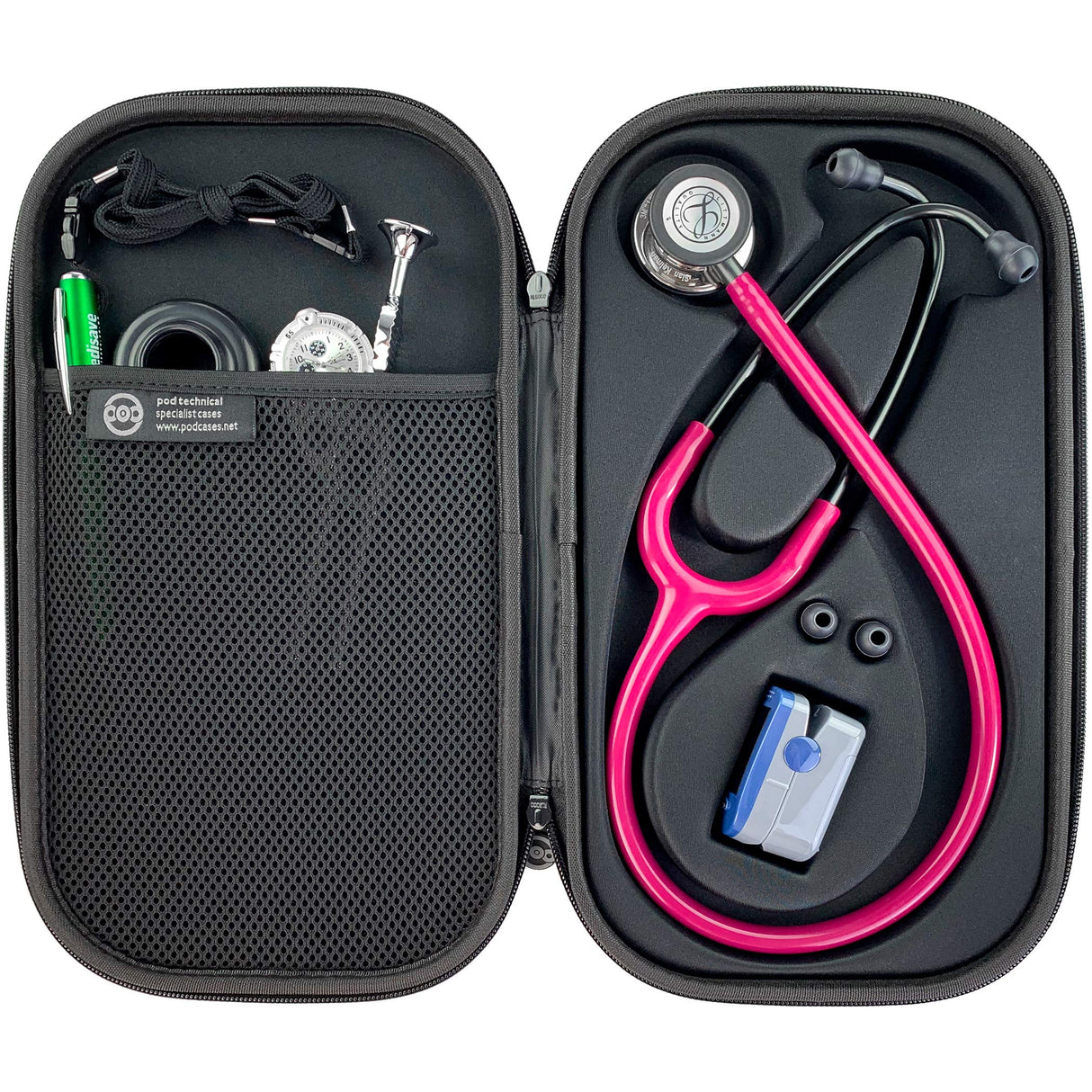 Pod Technical Cardiopod II Stethoscope Case for All Littmann Stethoscopes - All Black
