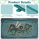 Threehoney 3 Pcs 45" x 20" x 18" Foldable Garden Rows Plants Cover Vegetable Mesh Plant Protector Net Cage Guard with Ground Nails for Protecting Vegetables Fruits Seedlings Flowers