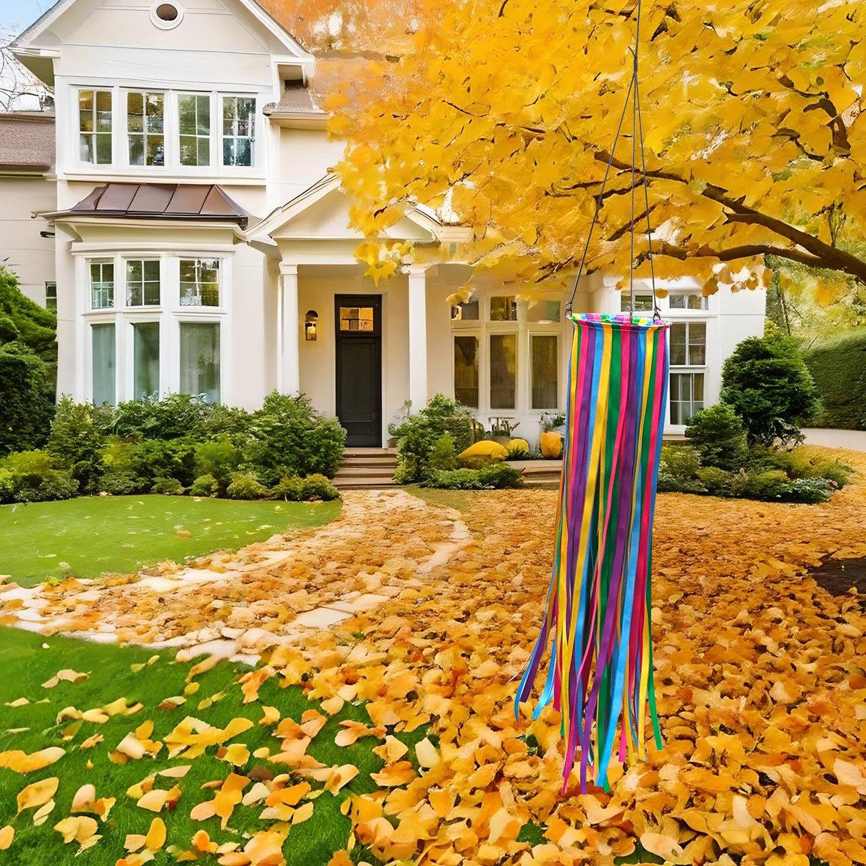 Satin Ribbon Windsock Streamer, Outdoor Decorations for Your Patio, Garden, Yard, Dock and Camper, 49-Inch, WS-49K-01