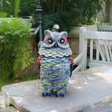 Owls to Keep Birds Away, Solar Owl Decoys to Scare Birds Away, Small Fake Owl for Bird Control, Resin Owls Outdoor Decor with Rotating Head and Lighted Eyes, Animal Deterrent for Outside, Garden