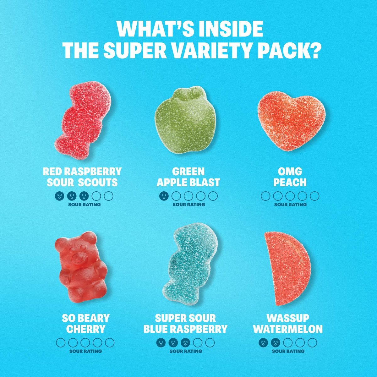 Shameless Snacks Sour Candy & Fruit Snacks - Gummy Candy Variety Pack, Keto