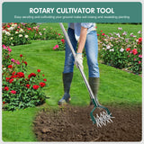 YEELOR Rotary Cultivator Garden Tool with Durable Aluminum Gears