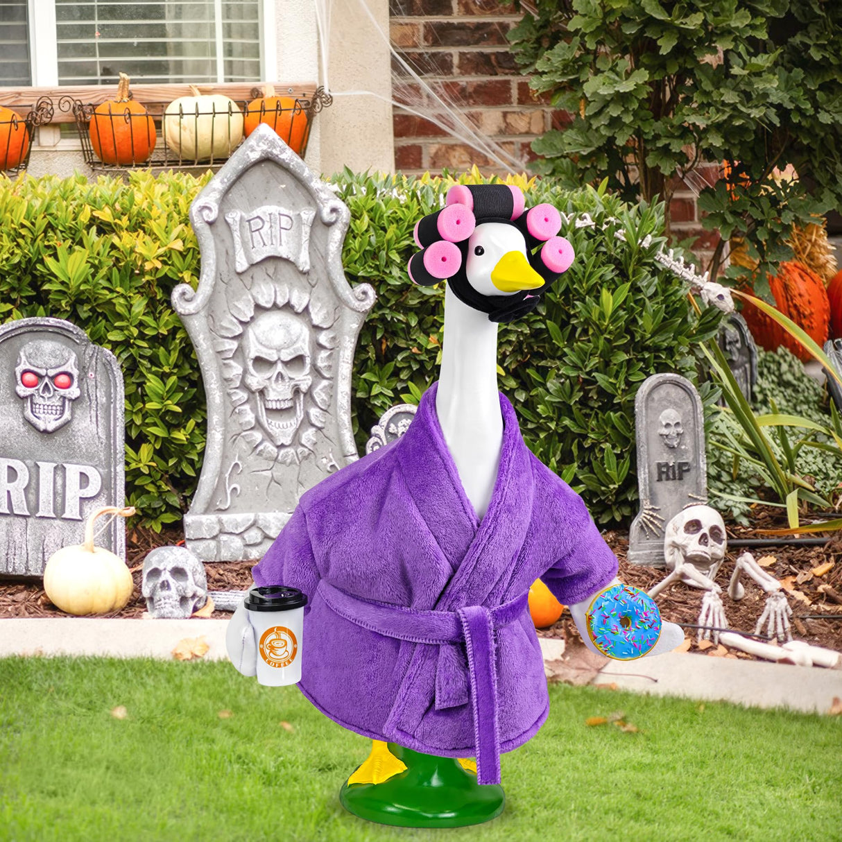 Lady Porch Goose Outfit Bathrobe Goose Outfit for 17/23" Outdoor Statue