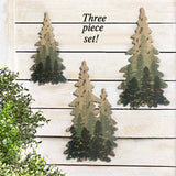 Limygus Wooden Christmas Tree Wall Decor Woodland Rustic Wooden Bushes Wall Art Hanging Decorations Set of 3