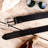 Custom Engraved Leather Belt, Personalized Genuine Leather Adjustable Strap with Hidden Message, Name, Initials, Date, Unique Gift for Husband, Father, Wedding, Anniversary, Valentine, Christmas