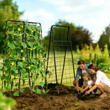 Garden Trellis for Cucumbers, 50 x 16 Inch Adjustable A-Frame Plant Support for Climbing Plants Outdoor, Vegetable, Flowers, Heavy Duty 1cm Metal Vegetable Trellis for Backyard, Raised Bed, Patio