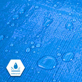 CARTMAN Finished Size 10x20 Feet Blue Poly Tarp 5 Mil Thick, Multipurpose Protective Cover for Camping, Tent, Boat, RV, Car