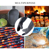 RAPICCA Fireplace Gloves Fire Heat Resistant: Grey 16IN 662℉- Fireproof Leather for Fireplace Fire pit Wood stove Campfire Furnace BBQ Grill Oven Stick Mig Welding Welder Gear - Birthday Gift for men
