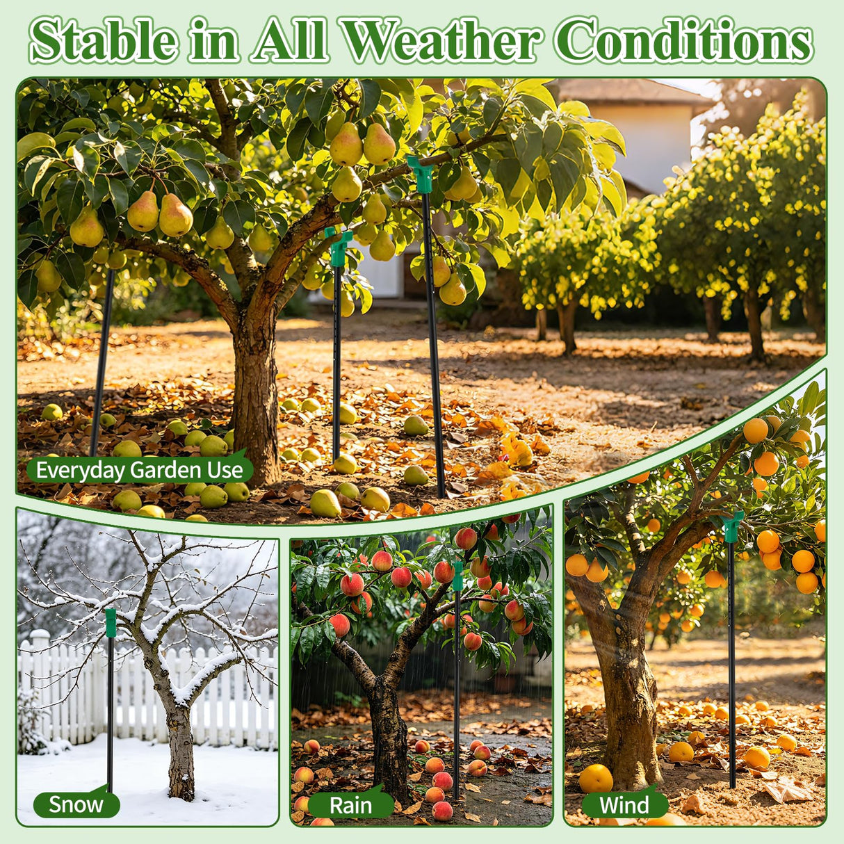 Adjustable Tree Support Pole with Crutch, Fruit Tree Branch Support(2Pack)
