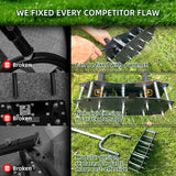 AHXPOCF Manual Lawn Aerator Tool, 11 Spike Steel Aerator for Yard