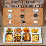 Warming Mat for Food (XXL 32"x18"), Warming Trays for Buffets Party and Daily Use,Temperature Control Food Warmer, Full Surface Tempered Glass Top Heating Food Warming Mat, White Electric Warming Tray