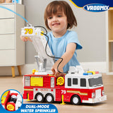 Extra Large Toddler Fire Truck Toys for Boys with 33-inch Ladder, Realistic Sirens, Lights & Sprinkler Pump, Big Firetruck Emergency Vehicle, Kids Toys for Age 3, 4, 5, 6, 7, Christmas Birthday Gift