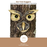 Bits and Pieces - 'Owl Face' Tree Hugger - Yard Decoration - Whimsical Tree Sculpture – Outdoor Tree Face - Garden Decoration - Garden Peeker Yard Art