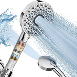 Magichome Filtered Shower Head with Handheld, High Pressure 10-Spd Detachable Chrome Showerhead with Stainless Hose, Water Softener Filter Beads for Hard Water - Remove Chlorine, Reduce Dry Itchy Skin