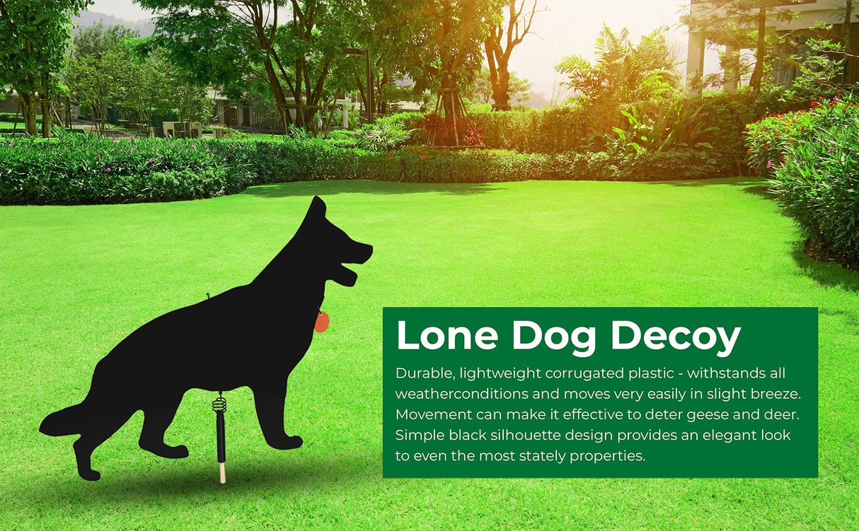 Watch Dog Goose Patrol Lone Dog Decoy – Corrugated Plastic Predator Deterrent for Geese, Deer, Seagulls, Rabbits | Humane Outdoor Pest Repellent | Visual Scare Device | Made in USA