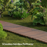 Wooden Garden Pathway 8 FT Outdoor Roll Out Wood Walkway (Carbonized)