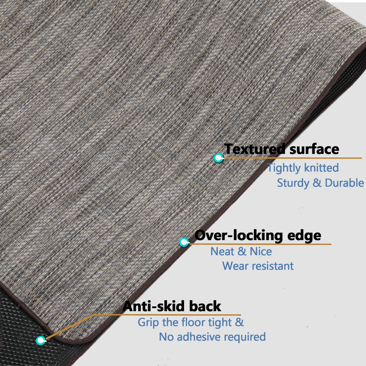 RccugmatS Chair Mat for Hardwood & Tile Floor, 36" x 48" Heavy Duty Office Chair Mat for Rolling Chairs, Anti Slip, Non-Curve, Floor Protector for Home Office, Gray Brown