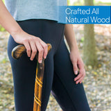 RMS Wood Cane - 36 Inches Natural Wood Walking Stick - Handcrafted Wooden Offset Cane for Men or Women (Spiral)