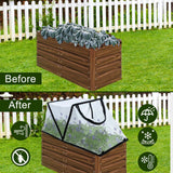 2Pack Garden Row Accelerator Plants Cover, Foldable Raised Garden Bed Cover with Zipper Door Waterproof Small Greenhouse Plant Cage Guard Protector for Vegetable Flower Fruits from Animals,31×13×14In