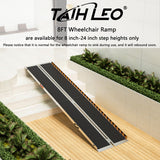 TaiH Leo Wheelchair Ramp 8 Feet, Portable Ramps for Wheelchairs for Home, 800LBS Capacity Folding Non-Slip Aluminum Handicap Ramp, Wheel Chair Ramp for Home Steps, Stairs, Doorways, Car, Curbs