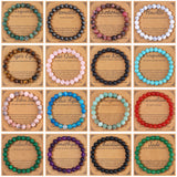 FINZOR 16 PCS Healing Crystal Bracelet for Women Men 8mm Natural Stone Beaded Bracelets Round Gemstones Stretch Bead Bracelet Birthday Gifts