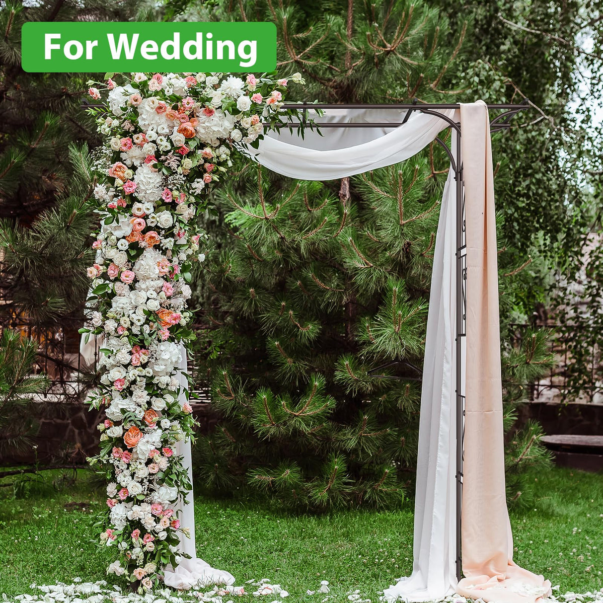 87in Garden Arbor Metal Arch Trellis for Climbing Plants Outdoor Wedding