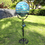 TICKCACY Cast Iron Gazing Globe Stand, 24.5" Gazing Ball Stand for 10-12 Inches Garden Gazing Globes, Metal Display Gazing Ball Holder for Indoor Outdoor, Easy Assembly, Black