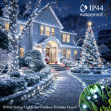 JMEXSUSS 250 LED White Christmas Lights Outdoor, String Lights Plug in