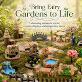 SangHW 33 Pcs Fairy Garden Kit, Resin Fairy House Accessories with Animal Figurines & Fences, Stable & Noticeable Terrarium Decor for Outdoor Planters and DIY Micro Landscapes