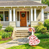 Summer Porch Goose Outfit for 23'' Cement Statue Goose, Strawberry Porch Goose Clothes Skirt Costume for Summer Outdoor Yard Lawn Patio Decor